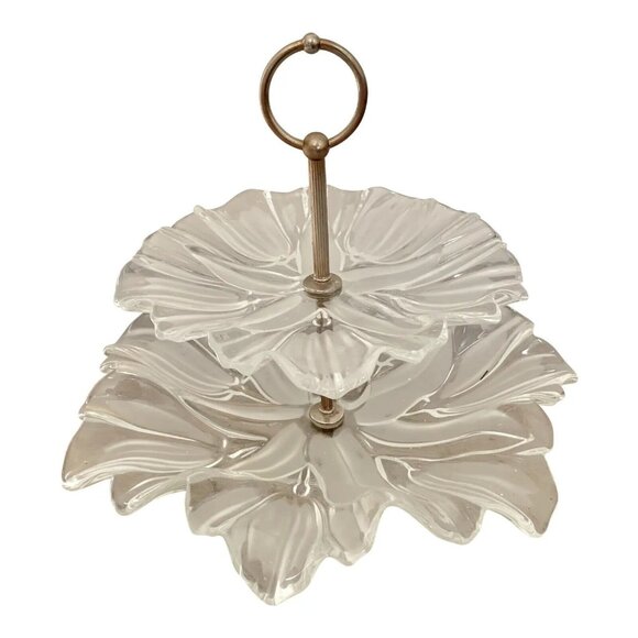 Mikasa Tulip Design Two Tier Glass Server
